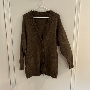 only worn once - brown mango cardigan